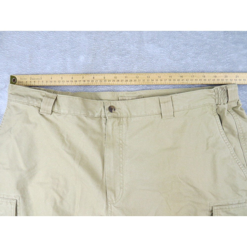 LL Bean Comfort Waist Cargo Pants Mens 44x30 Khaki Tan Utility Chino - Picture 4 of 8